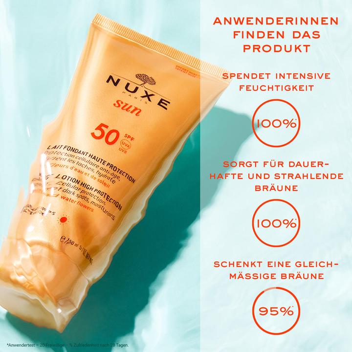 Actual product image Nuxe Lait Visage & Corps Sun Protection Factor 50 (Suntan lotion, SPF 50, 150 ml, 184 g)