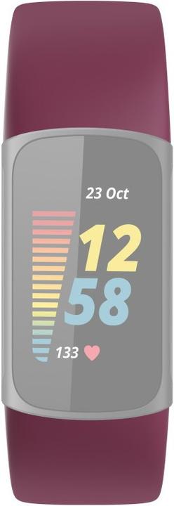 Produktbild Hama Armband für Fitbit Charge 5, Uhrenarmband zum Tauschen, universal, Bordeaux (22 mm, Thermoplastisches Polyurethan (TPU))