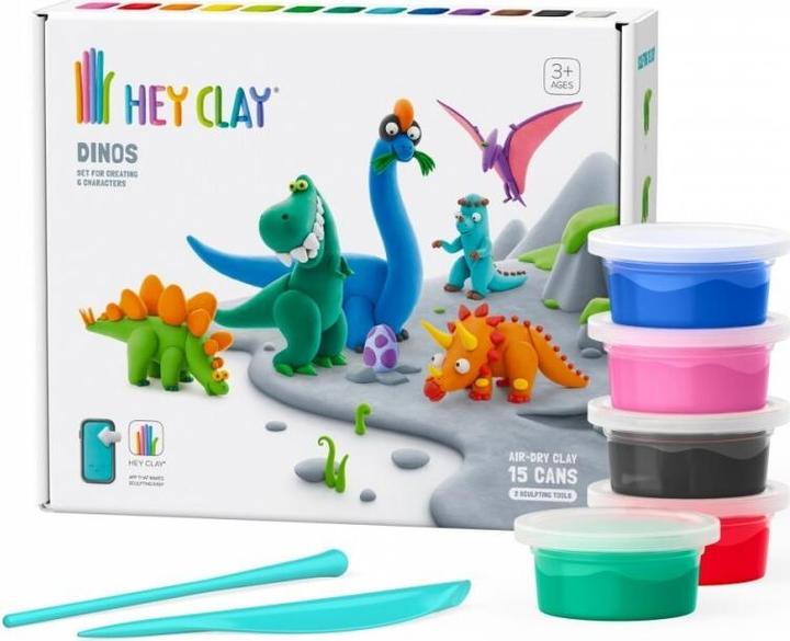 Actual product image Hey Clay dinosaur set 15-pack 15 tins 15016CEE15