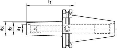 Actual product image Magni Cutter arbour for screw-in cutter SK50 DIN69871AD/B M12x75mm FORTIS