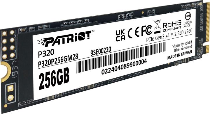 Actual product image Patriot SSD Viper P320 M.2 PCI-Ex4 NVMe 256GB 2.2GB/s (256 GB, M.2 2280)