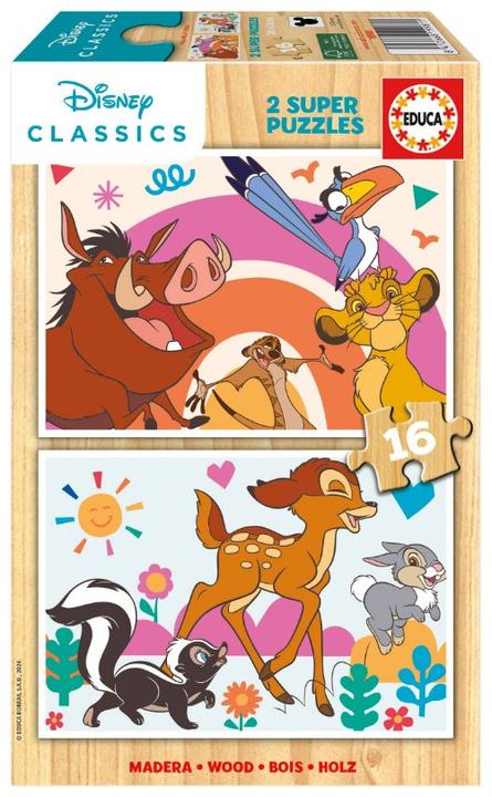 Immagine prodotto Educa 19981 Πάζλ 2×16Τεμ. Animali Disney (16 pezzi)