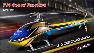 Align Fuselage 700E Speed jaune/bleu