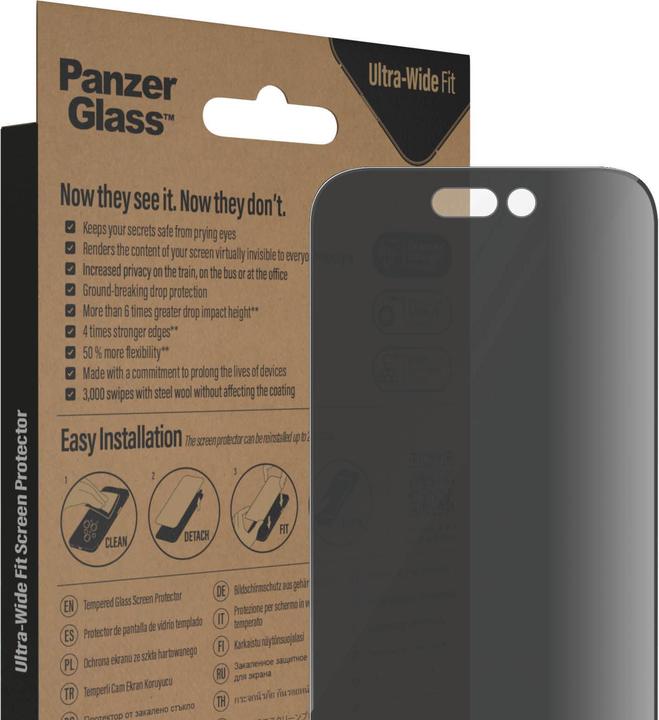 Productafbeelding PanzerGlass Ultrabrede pasvorm (1 Stuk, Apple iPhone 14 Pro)