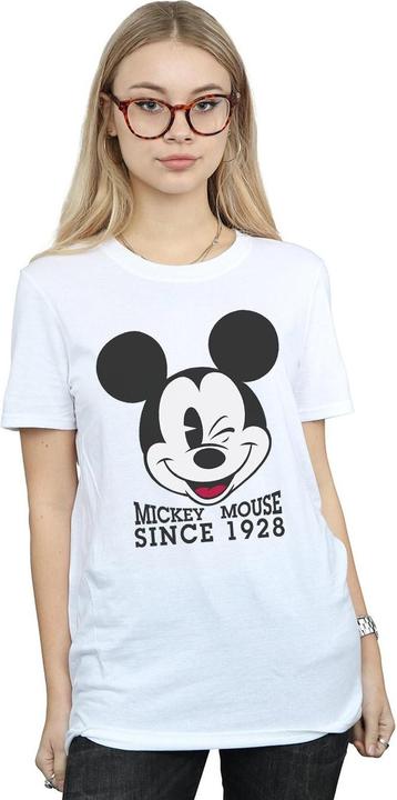 Actual product image Disney Womens/Ladies Mickey Mouse Since 1928 Cotton Boyfriend T-Shirt (3XL)