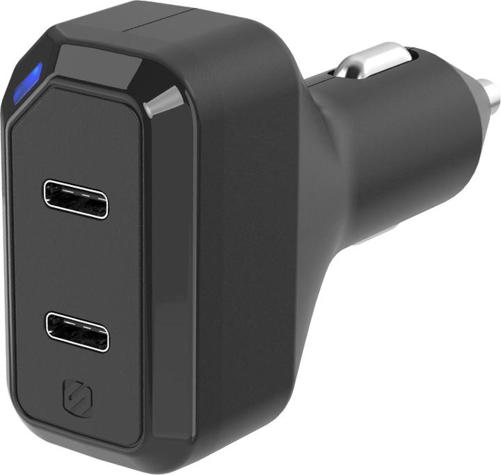 Actual product image Scosche Dual USB-C Car Charger Black