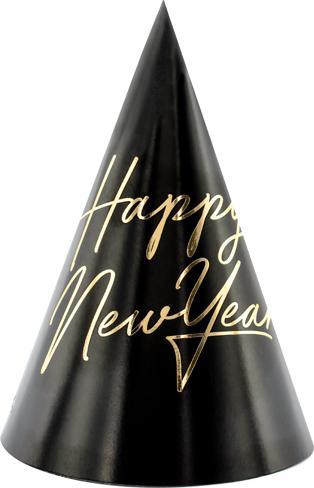 Actual product image Partydeco Black Happy New Year Party Hats