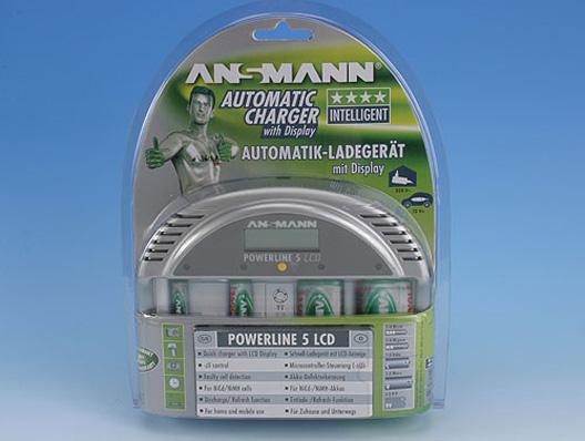 Produktbild Ansmann Powerline 5 LCD, Ladegerät mit LCD Display (1 Stk., AAA, C, AA, D, Ladegerät ohne Akku)