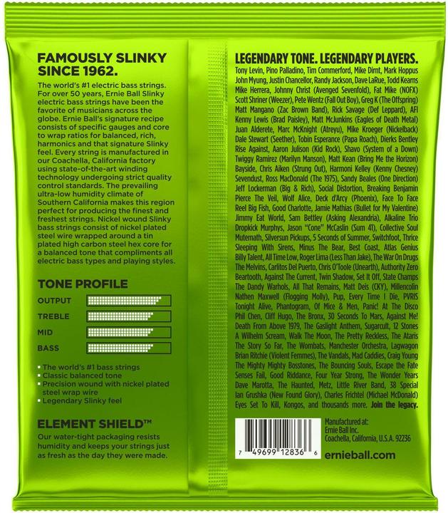 Immagine prodotto Ernie Ball Slinky regolare a 5 corde (5 x, Basso elettrico, 0.13")