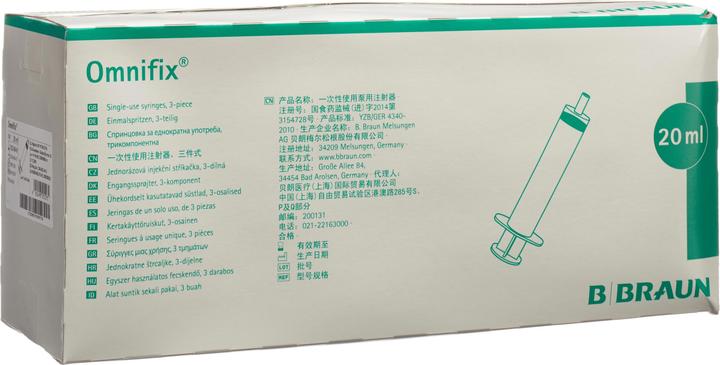 Produktbild B.Braun OMNIFIX 1xinj spr luer 20ml zentr 100