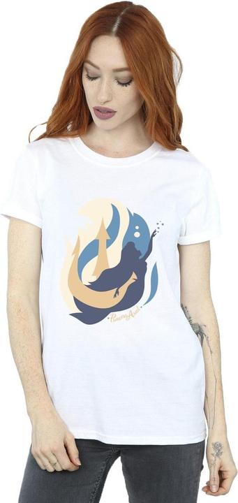 Actual product image Disney Womens/Ladies The Little Mermaid Colour Silhouettes Cotton Boyfriend T-Shirt (XXL)