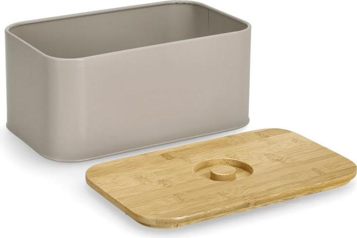 Produktbild Zeller Present Brotkasten m. Bambusdeckel, Metall, beige