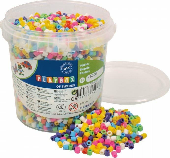 Produktbild Playbox Bügelperlen im Eimer - Farben des Frühlings 5000 Stück