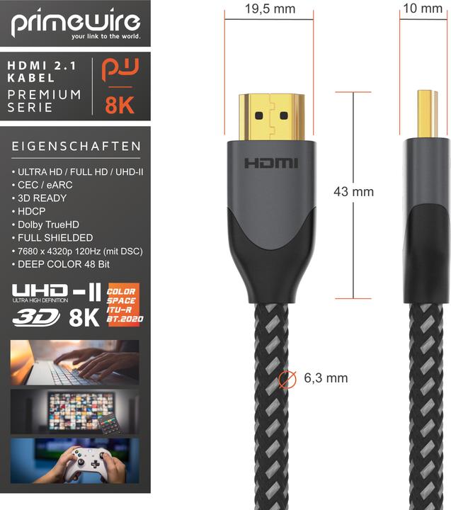 Actual product image Primewire HDMI (Type A) — HDMI (Type A) (2 m, HDMI)