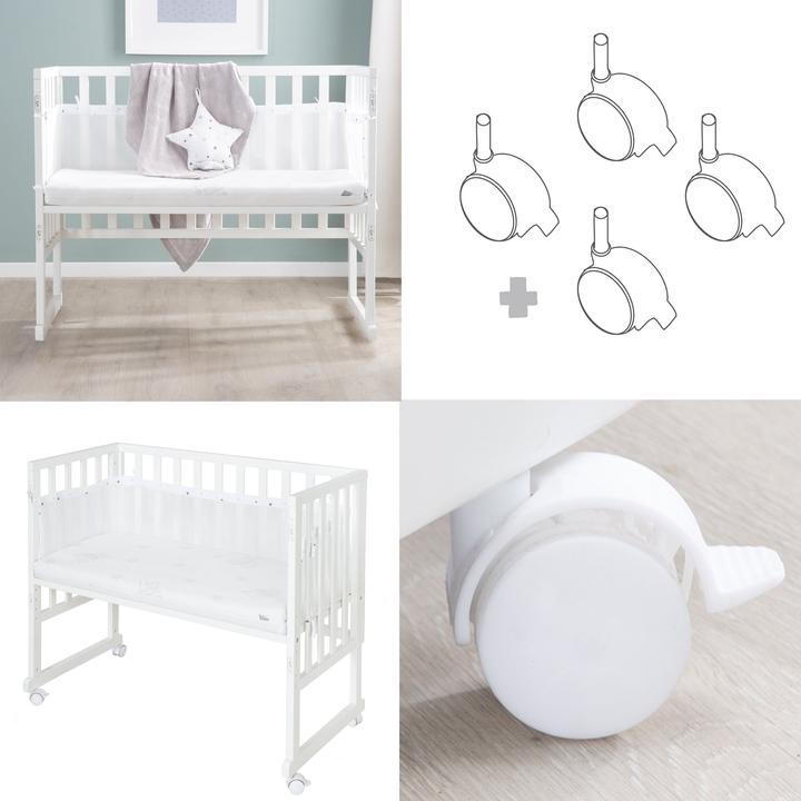 Produktbild Roba Stuben- & Beistellbett 3in1 mit Barriere Sternenzauber grau