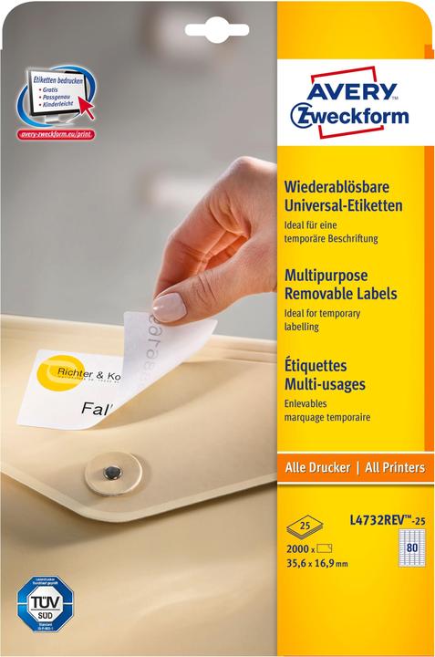 Actual product image Avery Universal labels