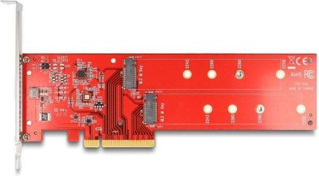 Image du produit Delock Carte PCI Express x8 vers 2 x interne NVMe M.2 clé M 110 mm - bifurcation - Low Profile Formfakt