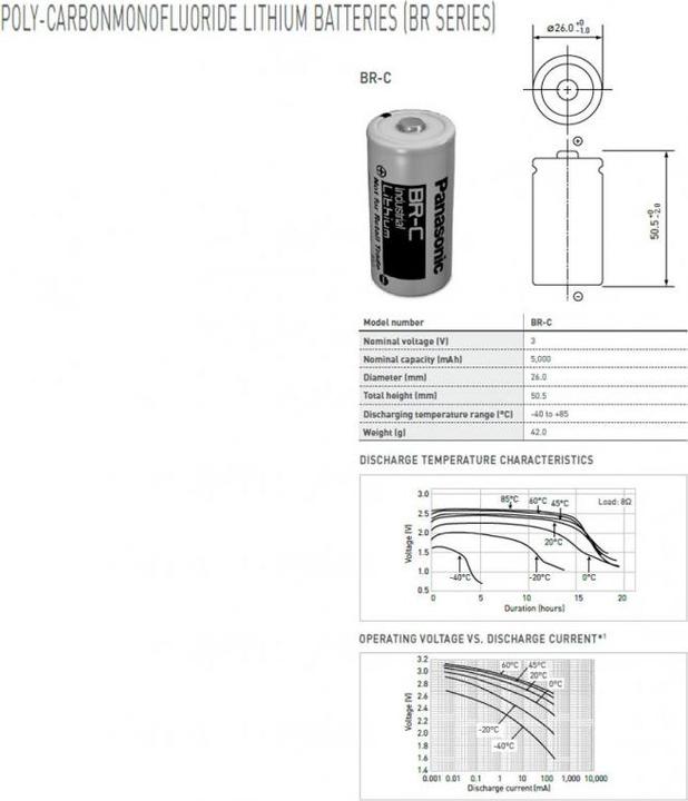 Image du produit Panasonic Batterie BR-C, Baby sans cosse à souder, BR26500 (1 pcs, C, 5000 mAh)