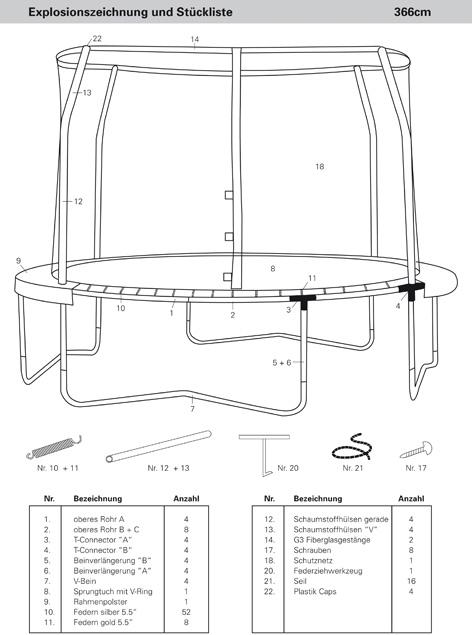 Actual product image Jumpking Spare parts trampoline 366cm POD