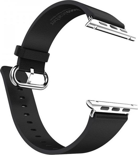 Produktbild Hermex Apple Watch 40mm / 38mm HOCO Echtleder Armband Band mit Adapter SCHWARZ