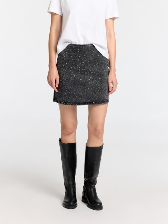 Produktbild Selected Femme Slfmerle Hw Short Black Denim Skirt (38)