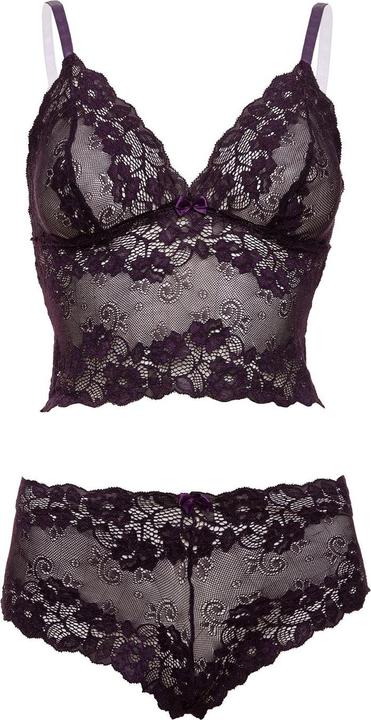 Actual product image Christine Le Duc Lace Bralette Set Valerie - Purple (S/M)