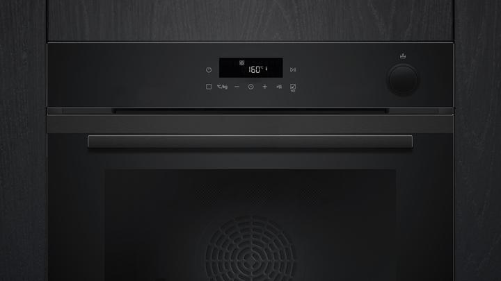 Image du produit Siemens iQ300, Four à encastrer avec support vapeur, 60 x 60 cm, Deep black inox, HR232GEB3