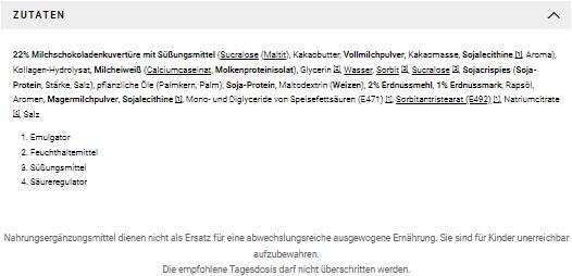 Nährwerte und Zutaten Dymatize Elite Layer Bar (60g) (Erdnuss - Caramel, 1 Stk., 60 g)