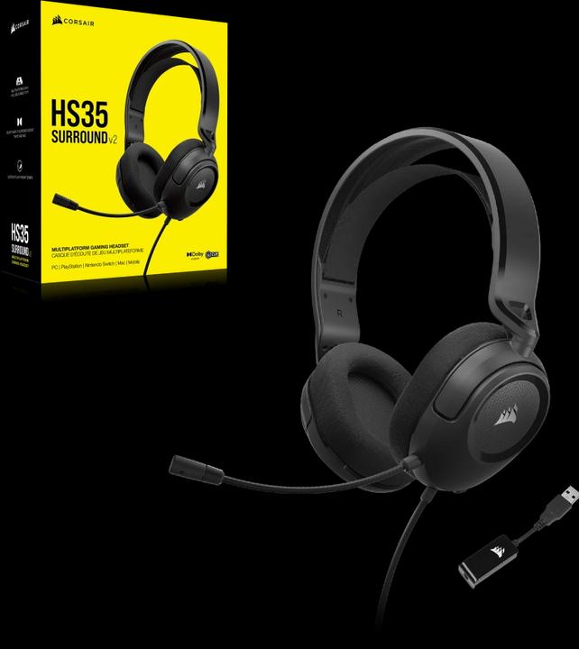 Actual product image Corsair HS35 SURROUND v2 Headset Wired Head-band Gaming Black (Cable)
