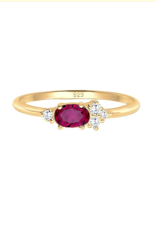 Actual product image Elli verziert mit Zirkonia Kristallen und Synthetischer Rubin (56, 925 Silver)