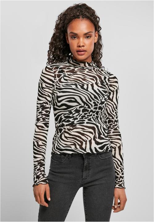 Produktbild Urban Classics Ladies AOP Mesh Turtleneck Longsleeve (XL)