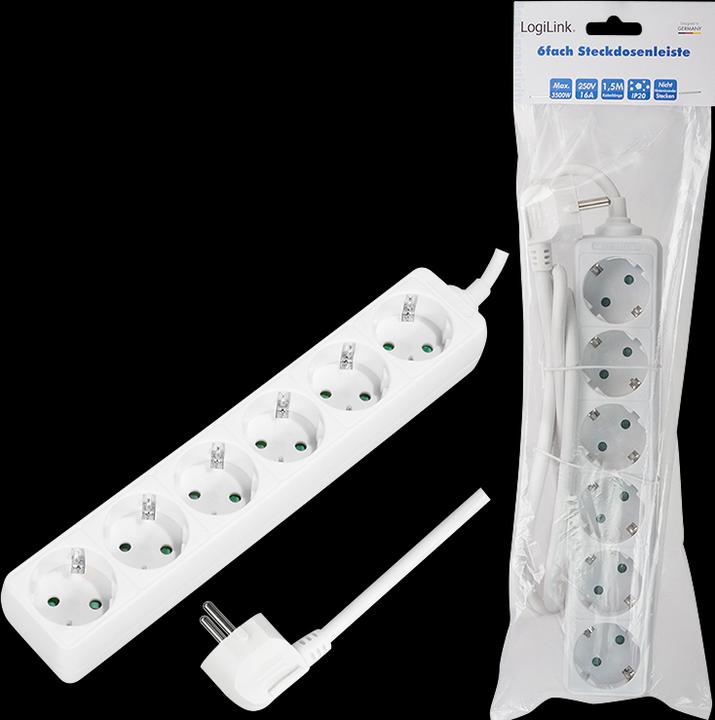 Image du produit LogiLink Bandeau de prises (6 x, CEE 7/3, 1.50 m)
