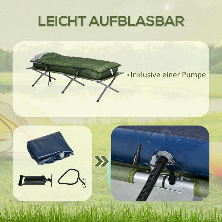 Produktbild Outsunny Campingbett-Set inklusive Matratze, Schlafsack und Kopfkissen