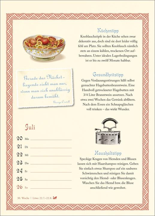 Produktbild Harenberg Was Grossmutter noch wusste Wochenkalender 2026 - mit Tipps für Haushalt, Gesundheit und Garte (Deutsch)