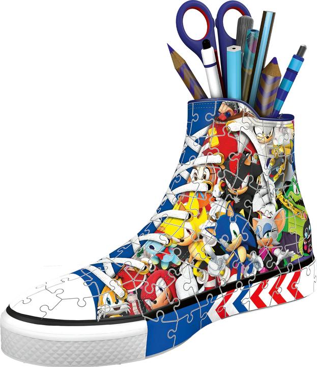 Produktbild Ravensburger 3D Puzzle 11593 - Sneaker Sonic - Praktischer Stiftehalter - Schreibtisch-Organizer (108 Teile)