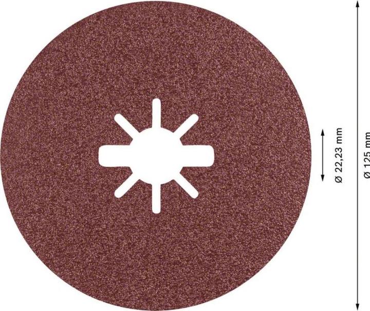 Produktbild Bosch Professional Zubehör EXPERT R781 Prisma Ceramic X-LOCK Fiberscheibe, 125 mm, 22,23 mm, G 80 (80)