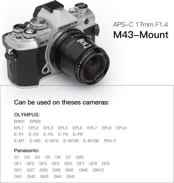 Immagine prodotto TTArtisan 17 mm f1.4 Micro 4/3 (Micro Four Thirds, APS-C / DX)