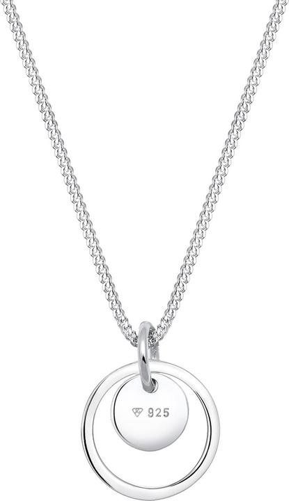 Elli Kreis Plättchen Anhänger (925 Silber, 45 cm)