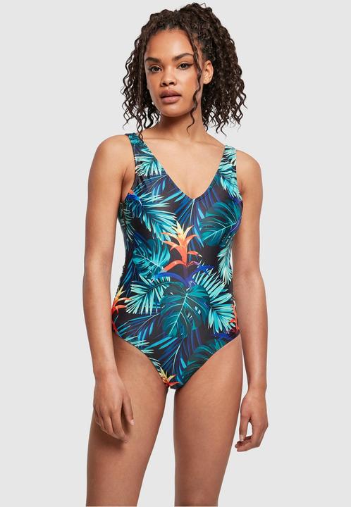 Actual product image Urban Classics Ladies High Leg Pattern Swimsuit - 12168 (XL)