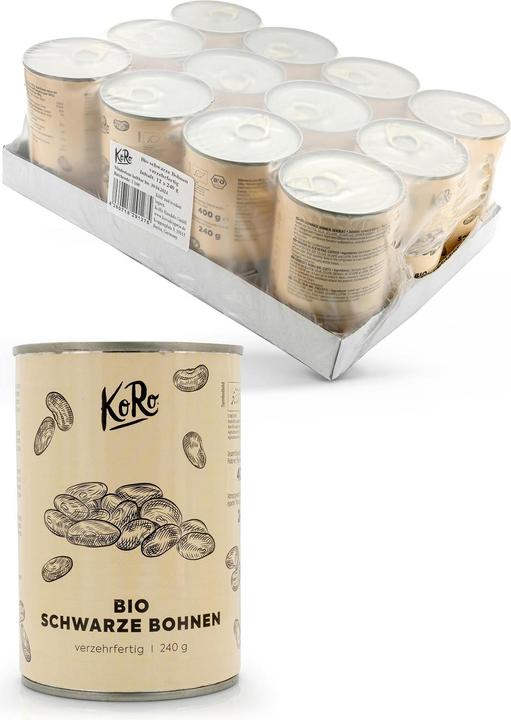 KoRo Bio schwarze Bohnen, gekocht (2880 g)