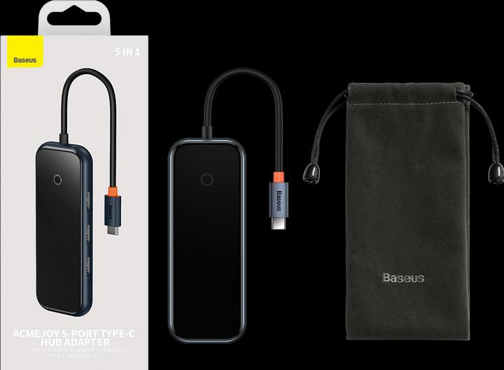Produktbild Baseus AcmeJoy 5-Port Type-C HUB AdapterType-C to HDMI*1+USB3.0*2+USB2.0*1+Type-C PD&Data *1Dark Gray (USB-C, 5 Ports)