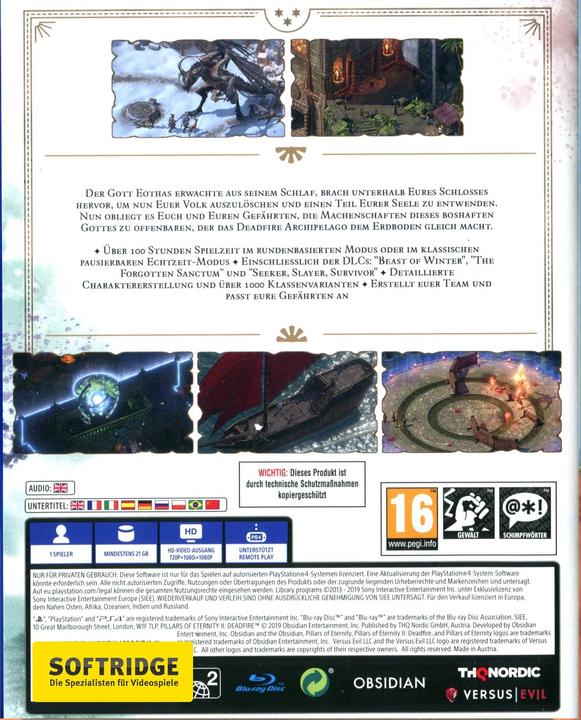 Produktbild THQ Pillars of Eternity 2: Deadfire (PS4, EN)