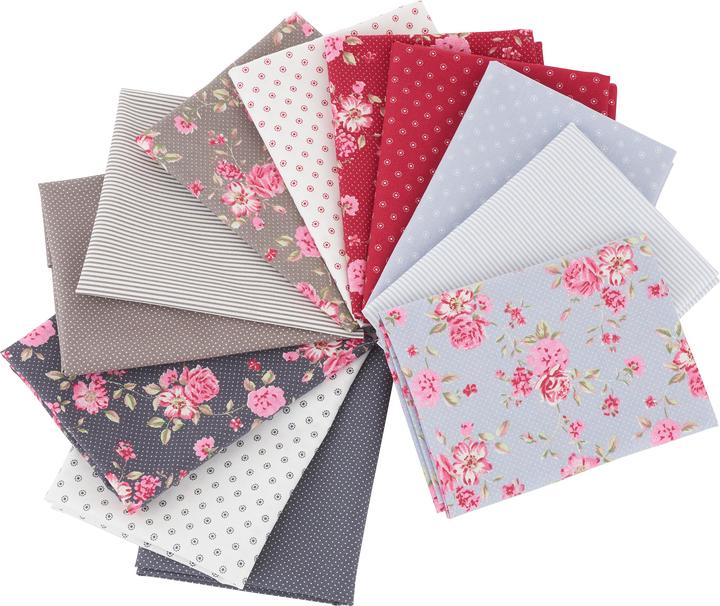 Westfalenstoffe Stoffpaket "Rosenborg", 12 Stoffe à 48 x 48 cm