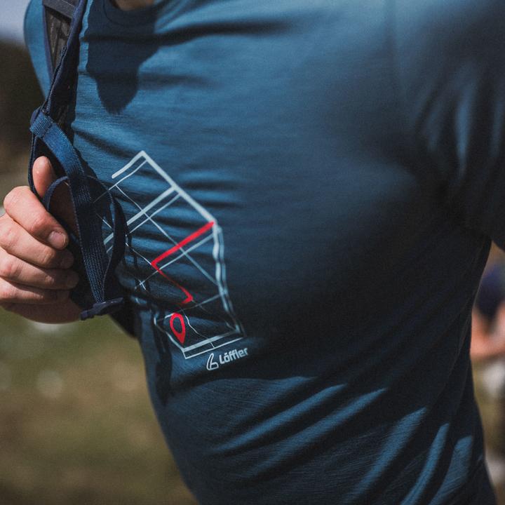 Immagine prodotto Löffler Loeffler Hemd kurzarm M Printshirt Tracking Merino Light Dark Petrol - Blau (56)