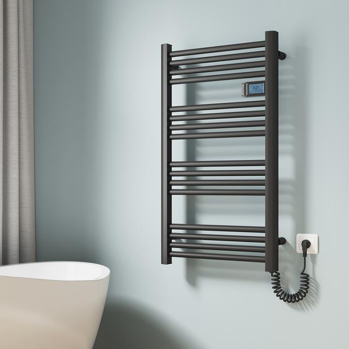 Produktbild Emke Badheizkörper Handtuchhalter Einstellbare Temperaturregelung 96x54cm Schwarz 500W (500 W)