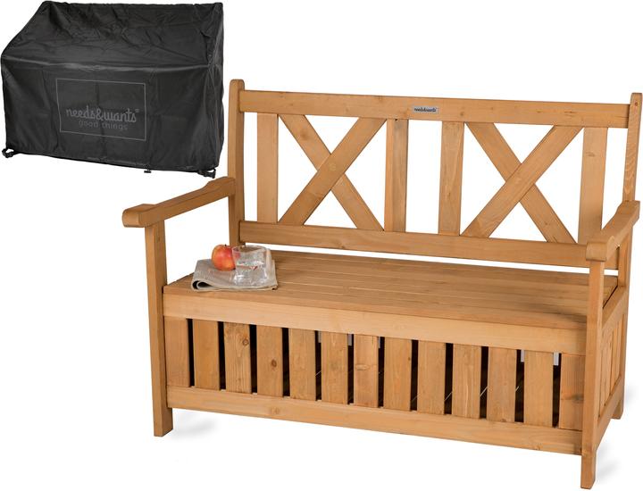 Needs&Wants Gartenbank "Chesty3" mit Truhe u. Abdeckung, Tanne (braun)