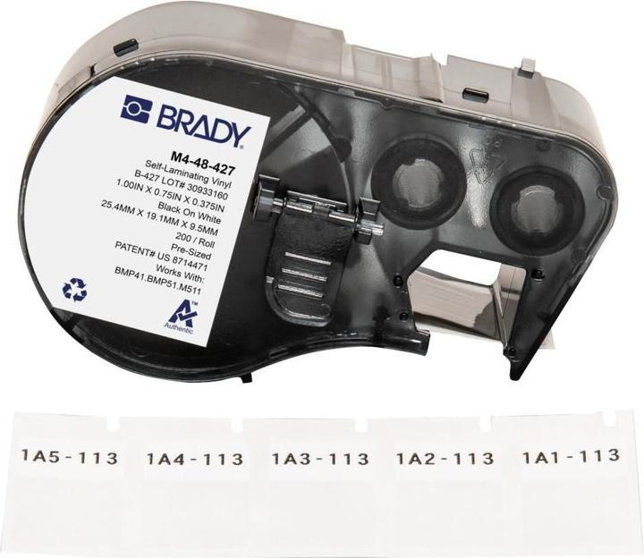 Actual product image Brady Vinyl wrap-around labels