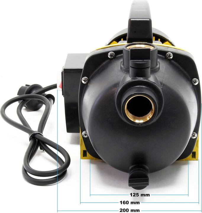 Image du produit Wiltec Pompe de jardin 3800l/h 1200W Poignée de transport & Vis de purge Hauteur de débit 48m Eau douce (Pompe de jardin)