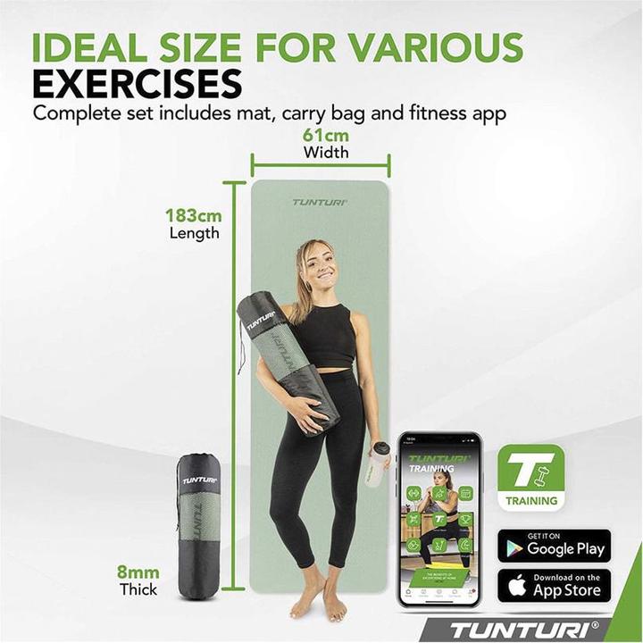 Produktbild Tunturi TPE Yogamatte Rutschfest 8 mm (8 mm)