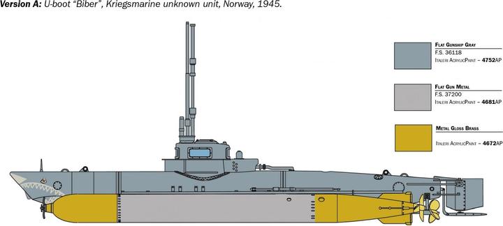 Actual product image Italeri Beaver Midget Submarine